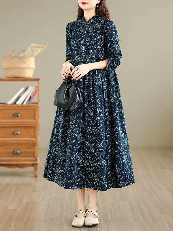 Gonna a trapezio con stampa in porcellana bianca e effetto snellente per l'inizio dell'autunno Dr per le donne Gonna a trapezio con stampa in vita con cintura coreana