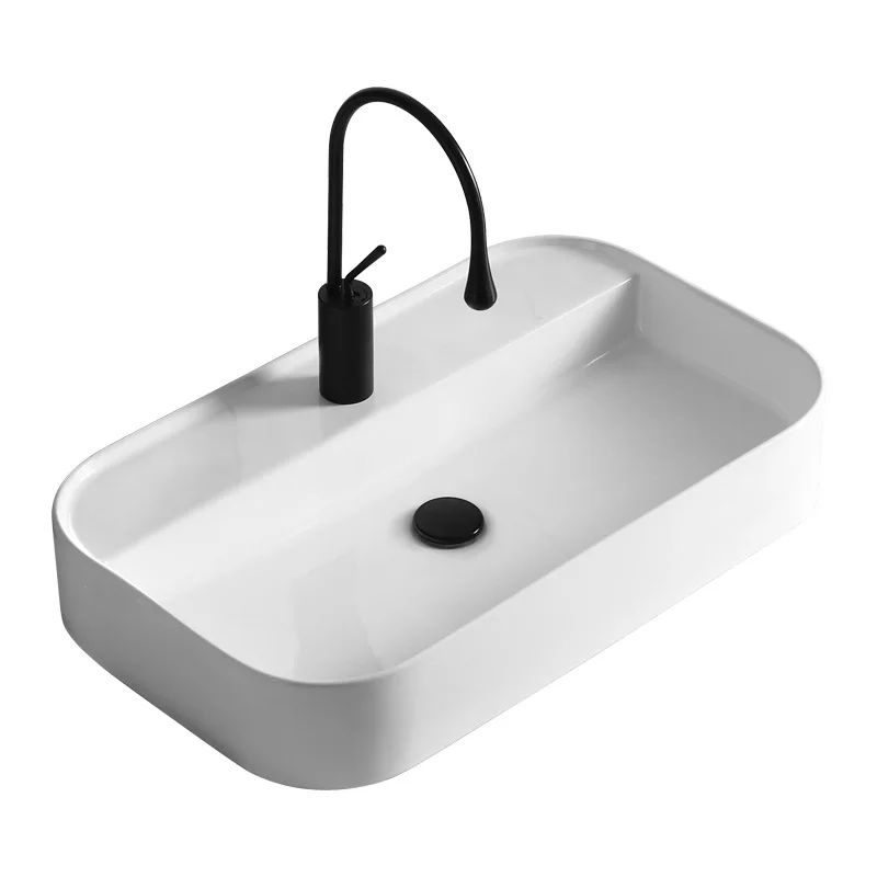 

High-grade thin side table basin, wash basin, ceramic art basin, household square hotel wash basin