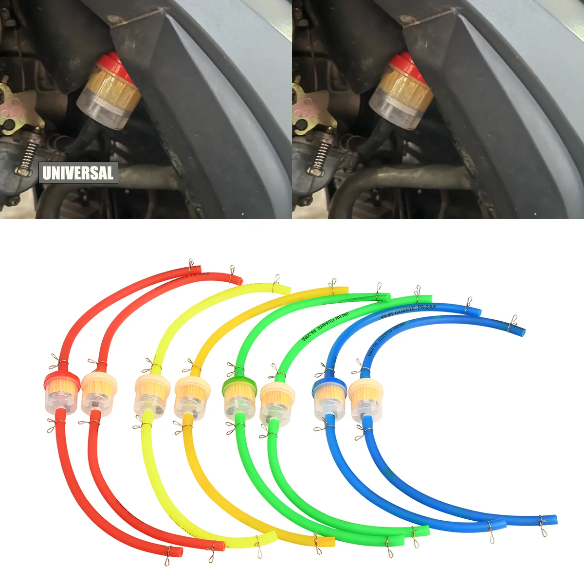Filtres à essence universels pour moto et tuyau de carburant, pour 49cc 50cc 110cc 125cc 150cc, Dirt Pit Bike, cyclomoteur, Scooter, ATV, Go Kart