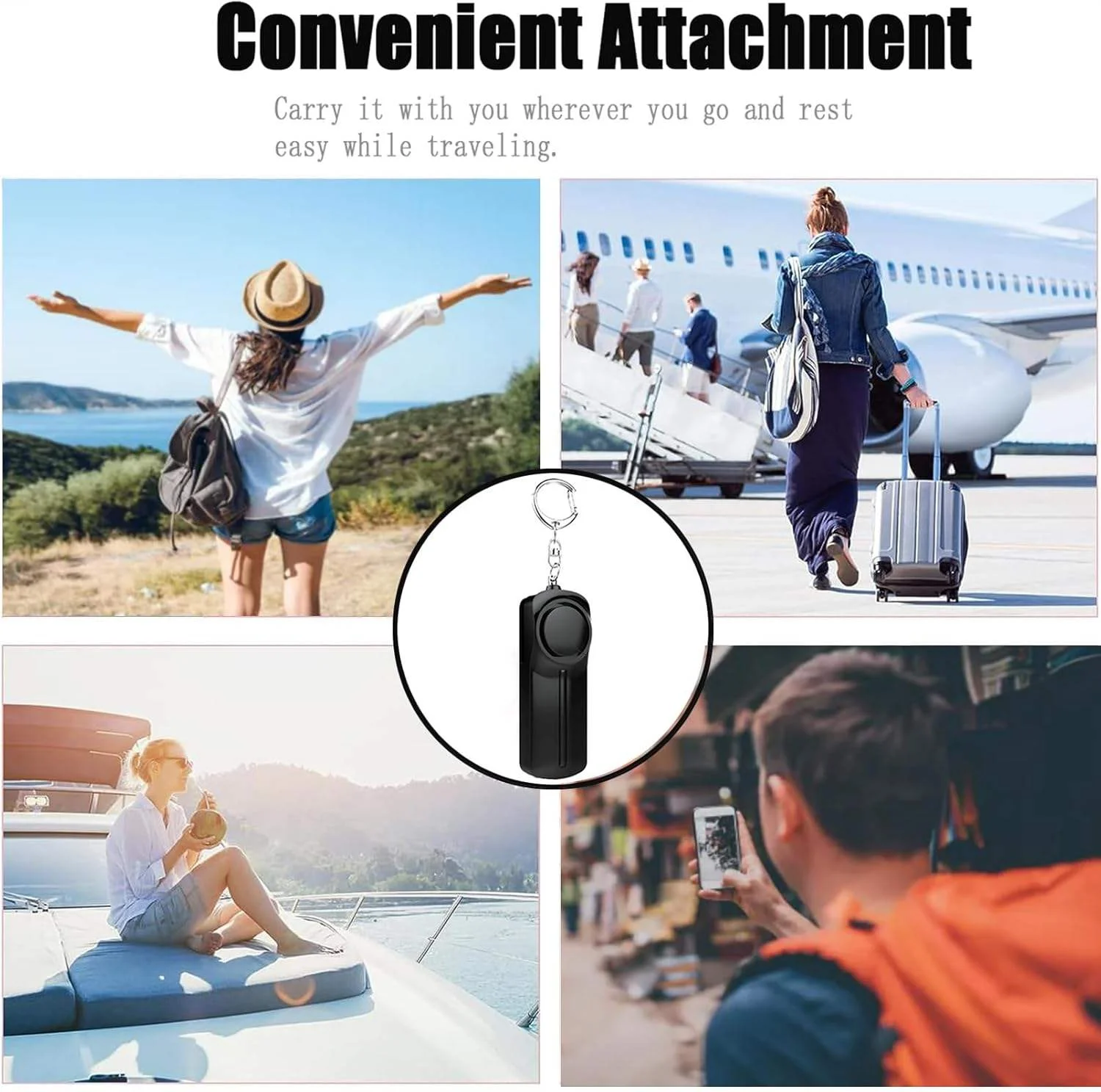 WSDCAM 130dB Personal Security Alarm  Anti Attack Emergency Alarm Portable Personal Safety Alarm with Keychain For Kids ,Women