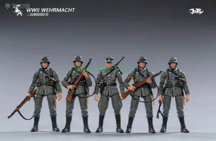 JOYTOY 1/18 3.75 inch Action Figure (5 stks/set) WWII Duitsland Wehrmacht Anime Collectie Militaire Model Cadeaus voor kinderen