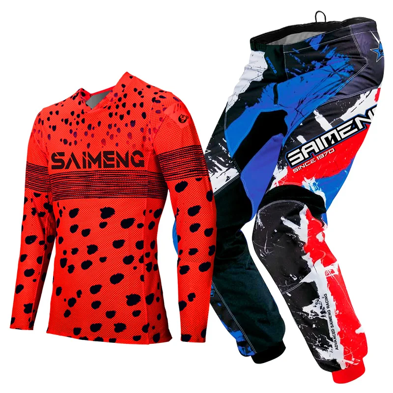 Motocross Jersey Pant Kits Enduro Men Women Motorcycle Off-road cross MX racing suit MTB green blue red yellow orange black