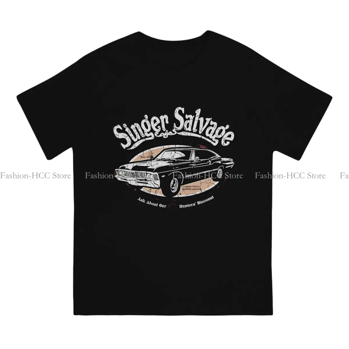 Impala Singer Salvage SPN O Neck TShirt Dean Winchester Supernatural Original Polyester T Shirt Men Tops New Design