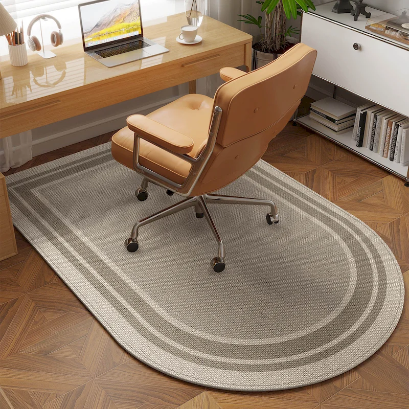 VIKAMA Minimalist Semi-Circular Gaming Chair Carpet, Anti Slip, Sound-Absorbing, Wear-Resistant Soft Carpet, Home Decoration