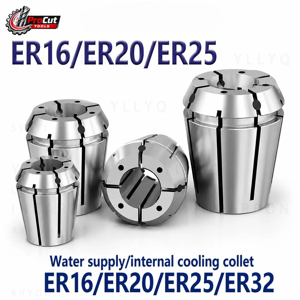ER16 ER20 ER25 ER32 Internal Cooling Collet End Face Water Outlet Water Supply Collet for CNC Tool Holder Milling Machining