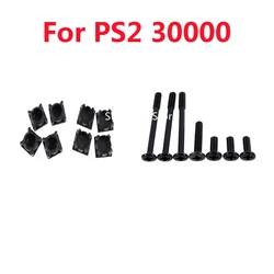 Rubber feet plastic Button Screw Cap Cover screws Replacement Set For PS2 30000 3w console full set screws