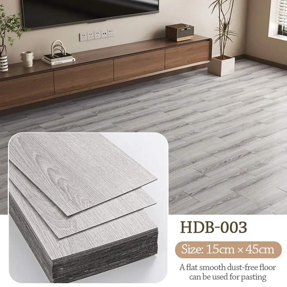 45x15cm Size Self-Adhesive Floor Sticker Heat Resistant PVC Material Waterproof Wall Sticker Thickened Wood Grain Pattern