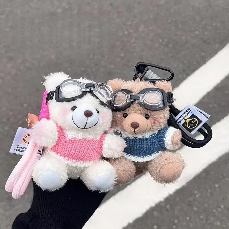 Creative Sweater Bear Keychain Pendant Plush Doll Cute Bear Toy Friend Gift Hanging Decoration Stuffed Animal Wall Hanging