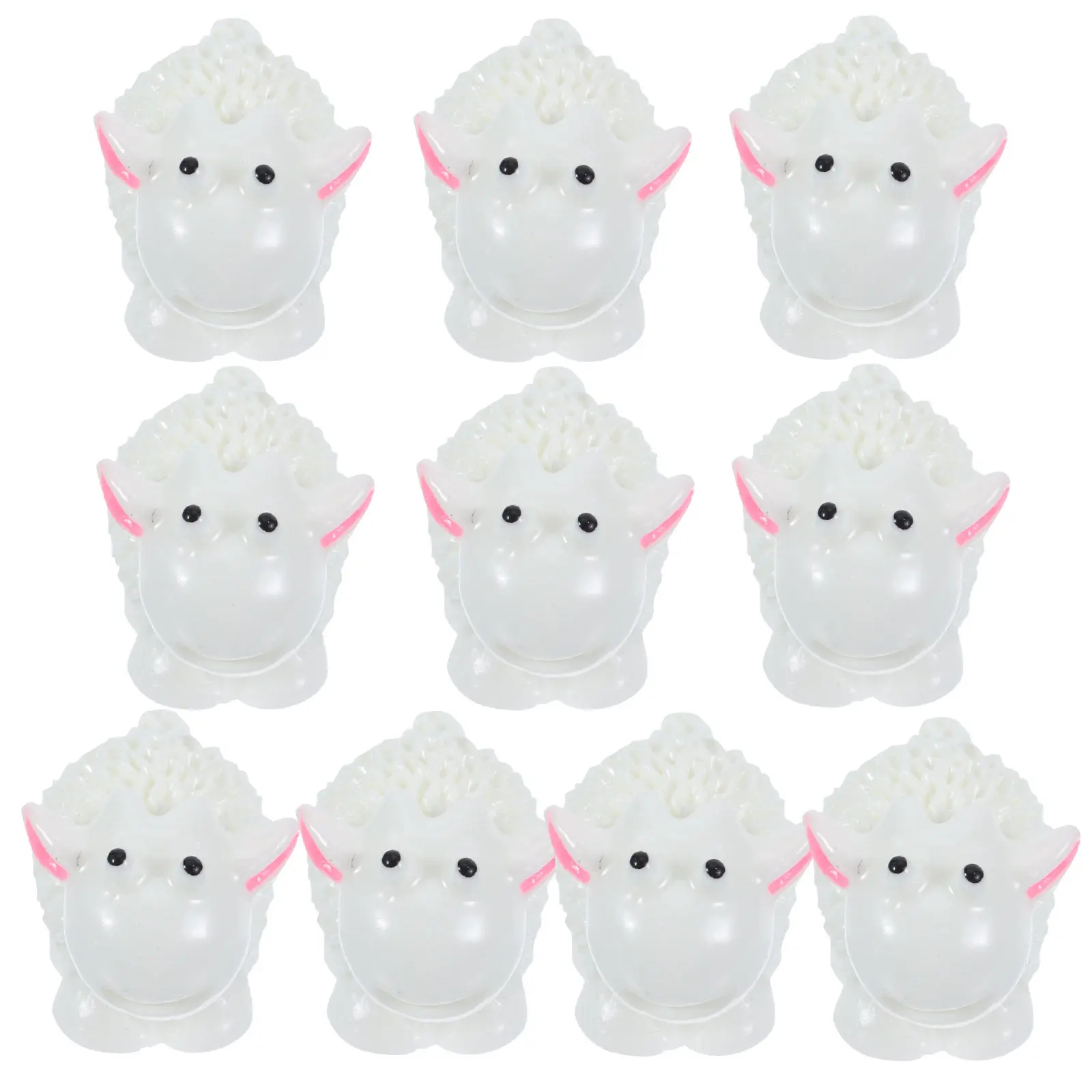 10pcs Mini Sheep Figurines Resin Animal Collection For Home Decor Garden Landscape Ornament Party Favor Farm Figures