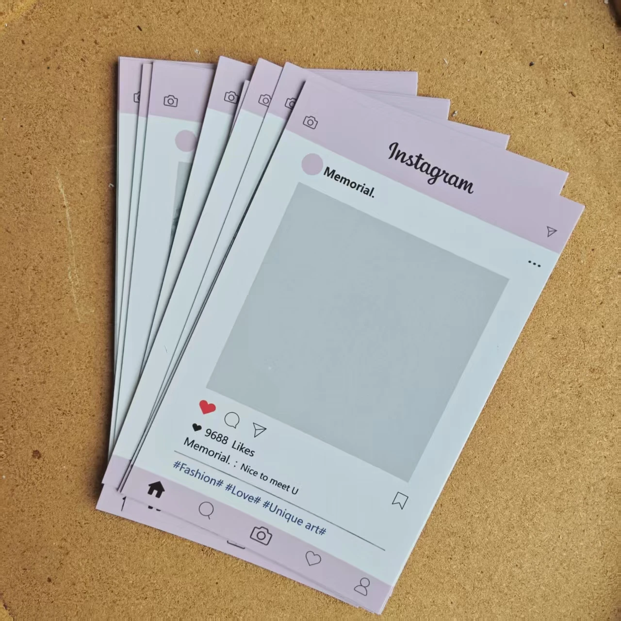 College Style Ins Card Packaging Back Card Material Love Bean Star Photo Set Display Card Hard Paper Card