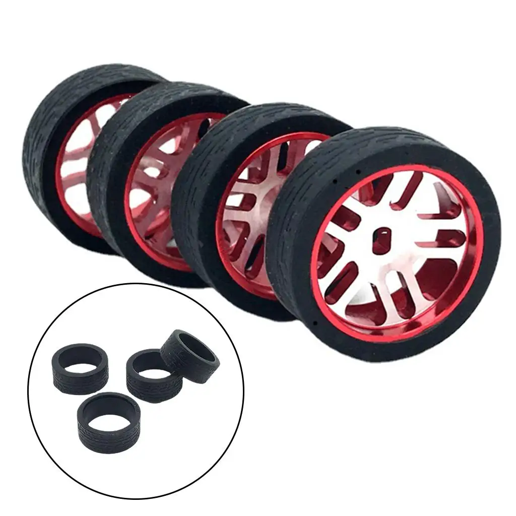 Racing Car Rubber Tires Wheel Tyres for WLtoys K999 P929 1/28 Scale Racing Car Hobby Model