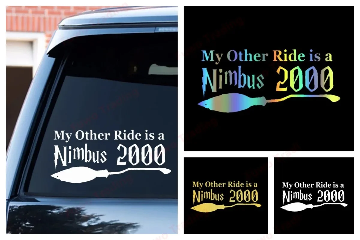 Fashionable Various Sizes/Colors Car Stickers Vinyl Decal My Other Ride Is A Nimbus 2000 Decorative Accessories