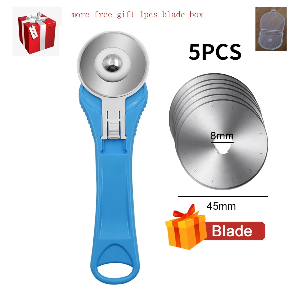 45mm Rotary Cutter Set Leather Craft Cutting Tool with Ergonomic Handle for DIY Fabric Patchworking Sewing Quilting Crafting