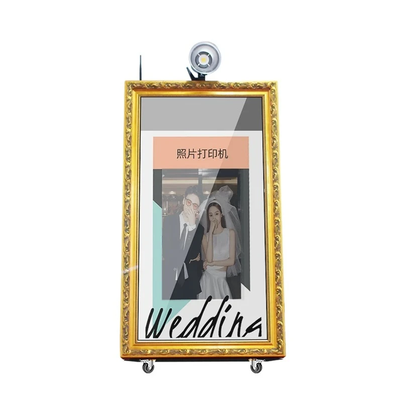Annual meeting interactive camera mirror business large screen mobile photo booth color big head sticker commercial
