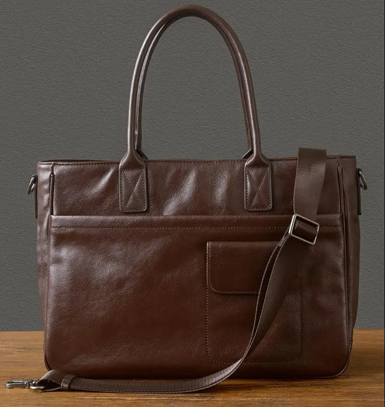 PNDME Vintage hochwertige Herren-Aktentasche aus Rindsleder der ersten Schicht, Business-Luxus-Handtasche aus echtem Leder, Messenger-Tasche – Detail 8
