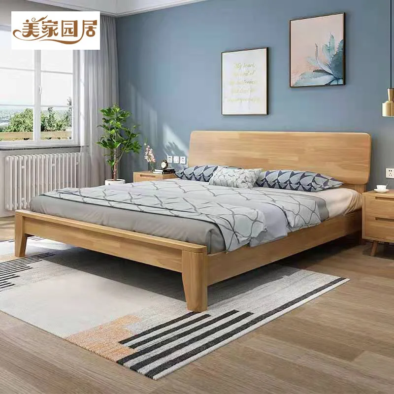 

Simple, solid wood bed 1.8 meters, single and double, log, oak