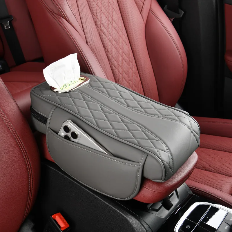 

Car Armrest Box Mat Universal Car Organizer Car Tissue Holder Multifunction Car Armrest Box Height Pad Pu Leather Side Extension