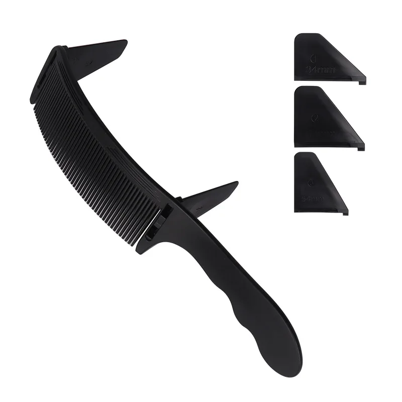 1-teiliger neuer professioneller Friseur-Haarschneidekamm mit gebogener Positionierung, hitzebeständiger Flachkamm, speziell für Echthaarperücken