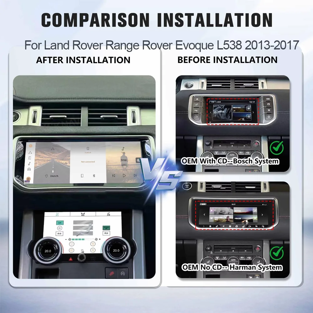 Air conditioning screen aircon controls Air conditioner monitor For Land Rover Range Rover Evoque L538 2013-2017 touch screen