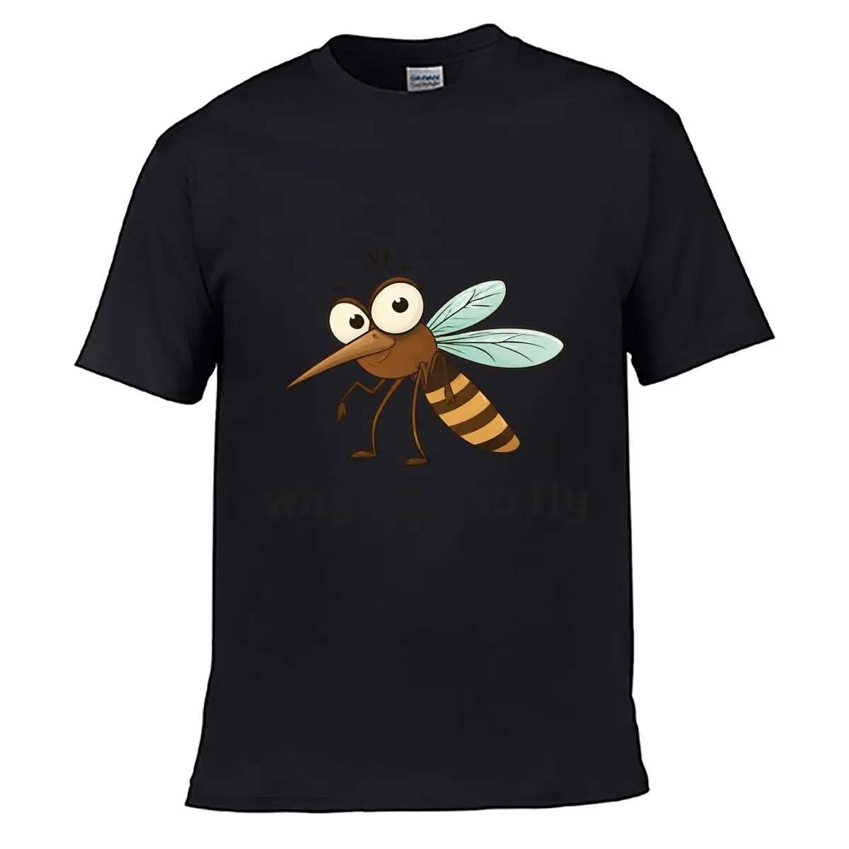 Why Am I So Fly Mosquito Cartoon Street Loose Simple Tee