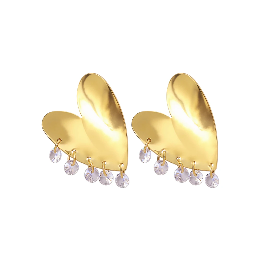 

JINHUI Fashion 2025 Gold Color Stainless Steel Stud Earring Love Pearl Jewelry Gift