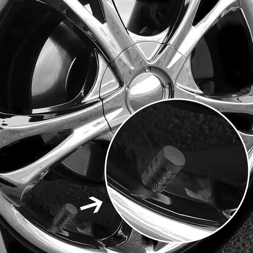 4 Peças de Tampas de Válvula Universais de Alumínio à Prova de Poeira para Carro, Moto e Bicicleta - Acessórios Protetores de Núcleo de Válvula