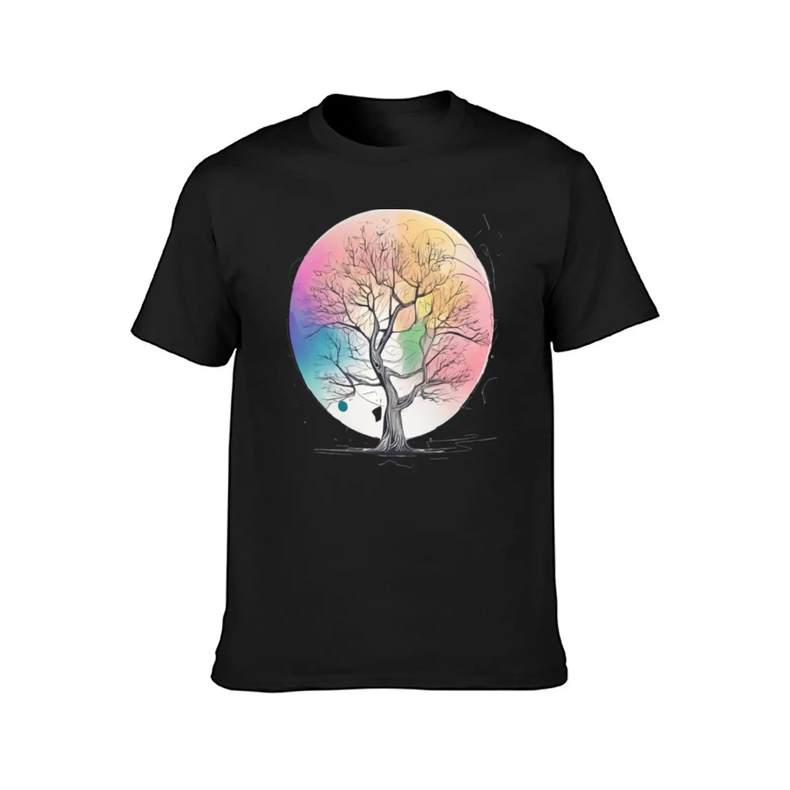 tree watercolor T-Shirt quick-drying plus size tops oversizeds t shirts for men