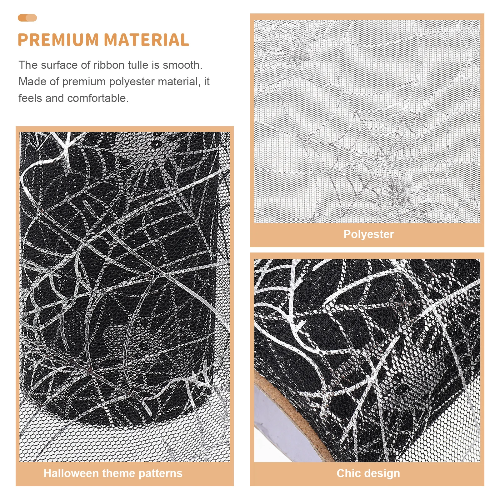 

1 Roll Halloween Tulle Ribbon Mesh Gauze For Gift Wrapping Diy Craft Party Decoration Tutu Dress Supply Handicraft Sewing
