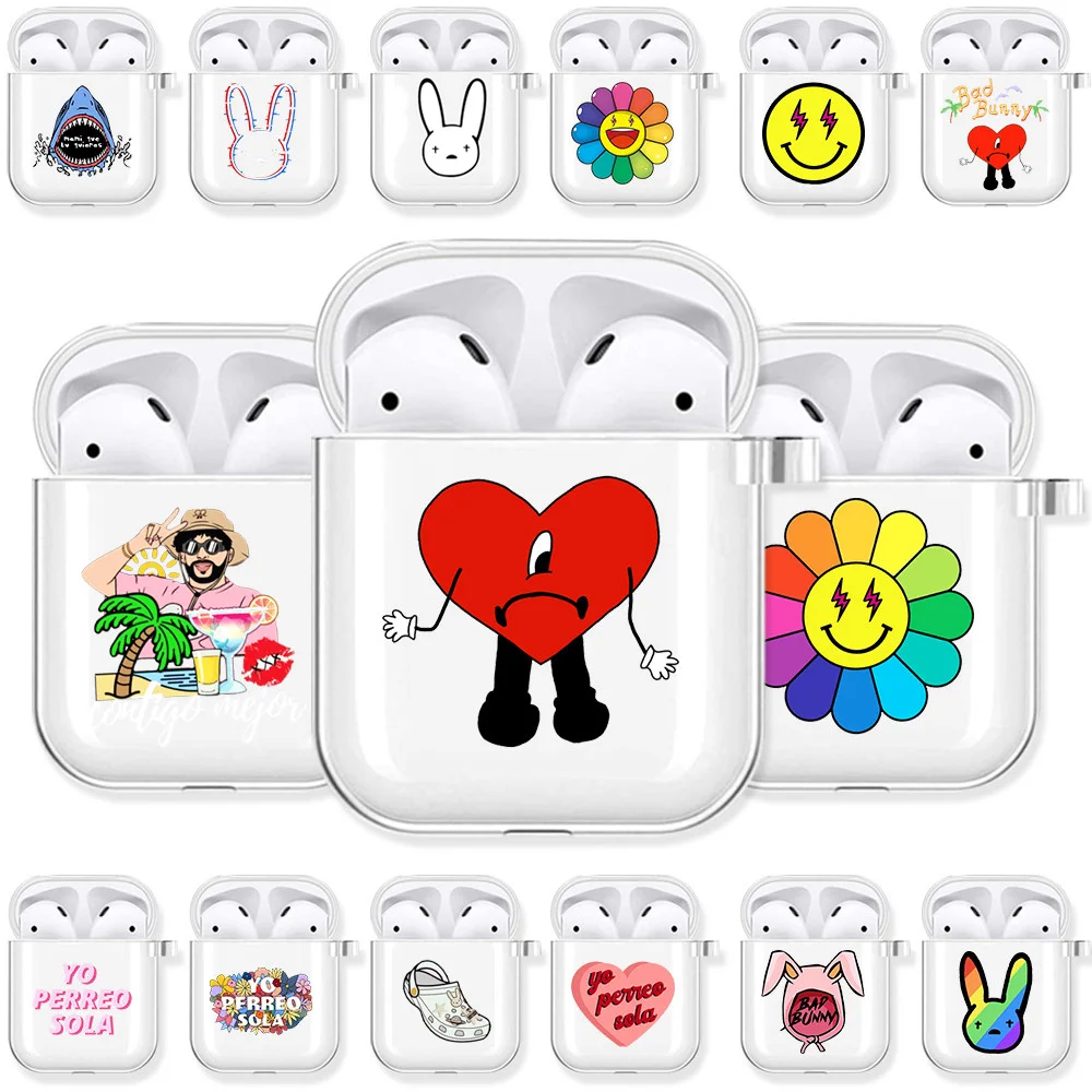 

Yo Perreo Sola Bad Bunny Soft Transparent TPU Case for Apple Airpods Pro 3 2 1 Wireless Bluetooth Earphone Cover Airpod Cases