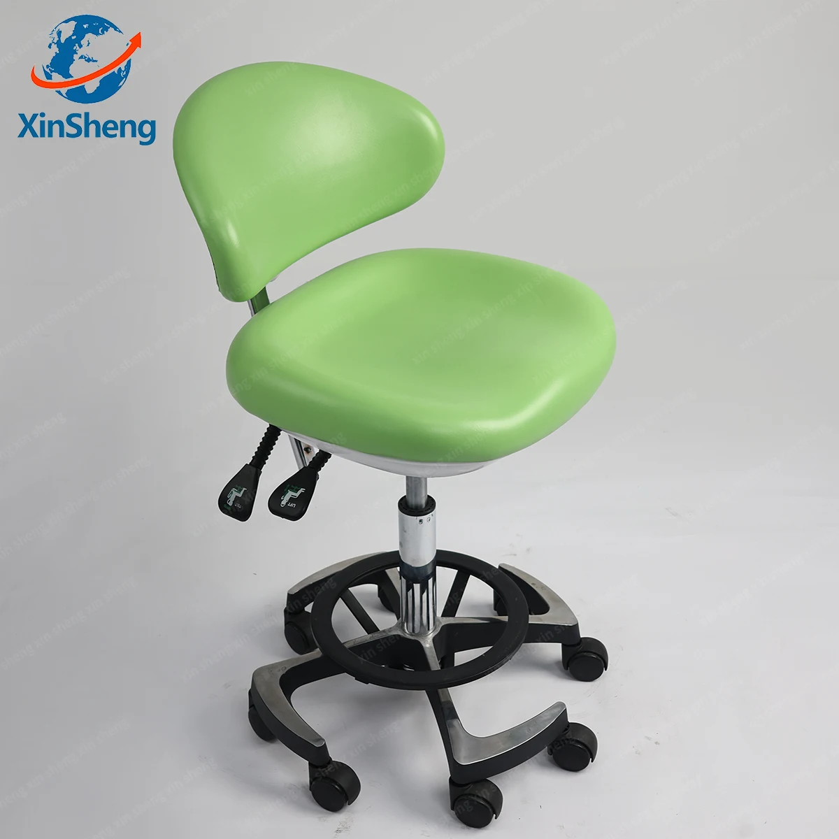 Height Adjustable Dental Stool With Backrest Swivel Salon Technician Chair For Clinic Beauty Nail
