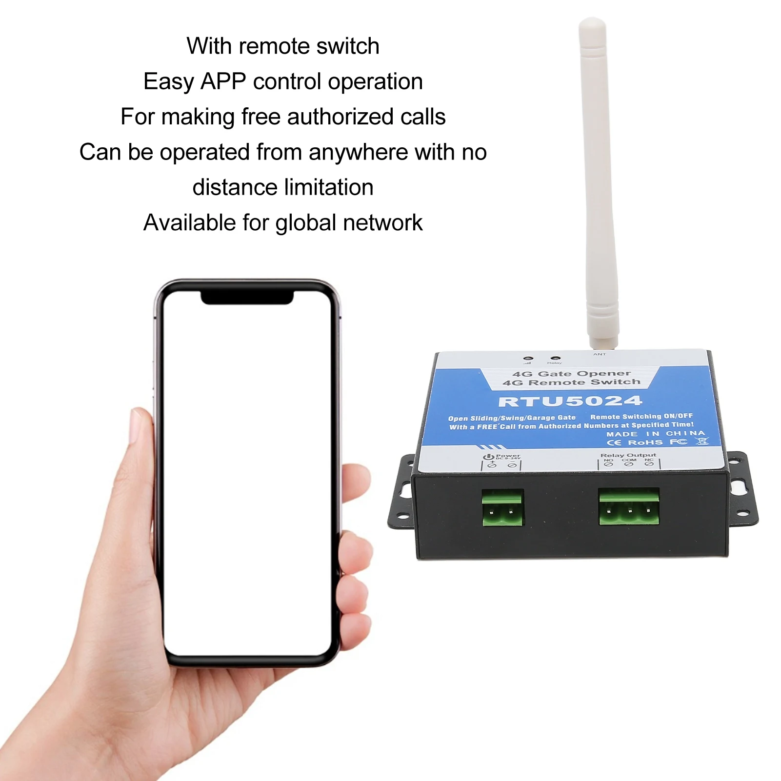 4G Gate Controller Gate Opener RTU5024 4G SMS Smart Alarm Smart ID Recognition WiFi Remote Controller Remote Control Gate Opener