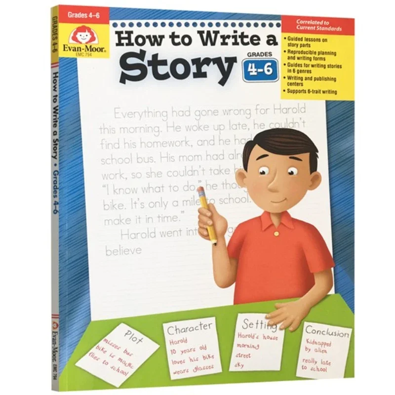 Evan-Moor How to Write a Story, Grades 4-6 Workbook,aged 9 10 11 12, English book 9781557998026