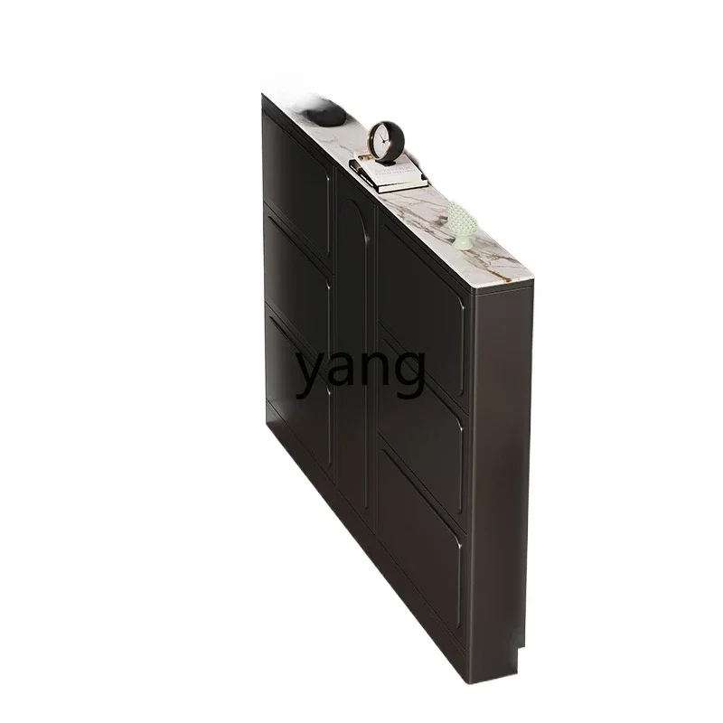 LMM retro ultra-thin entry door shoe cabinet household door narrow tipping bucket storage cabinet integrated