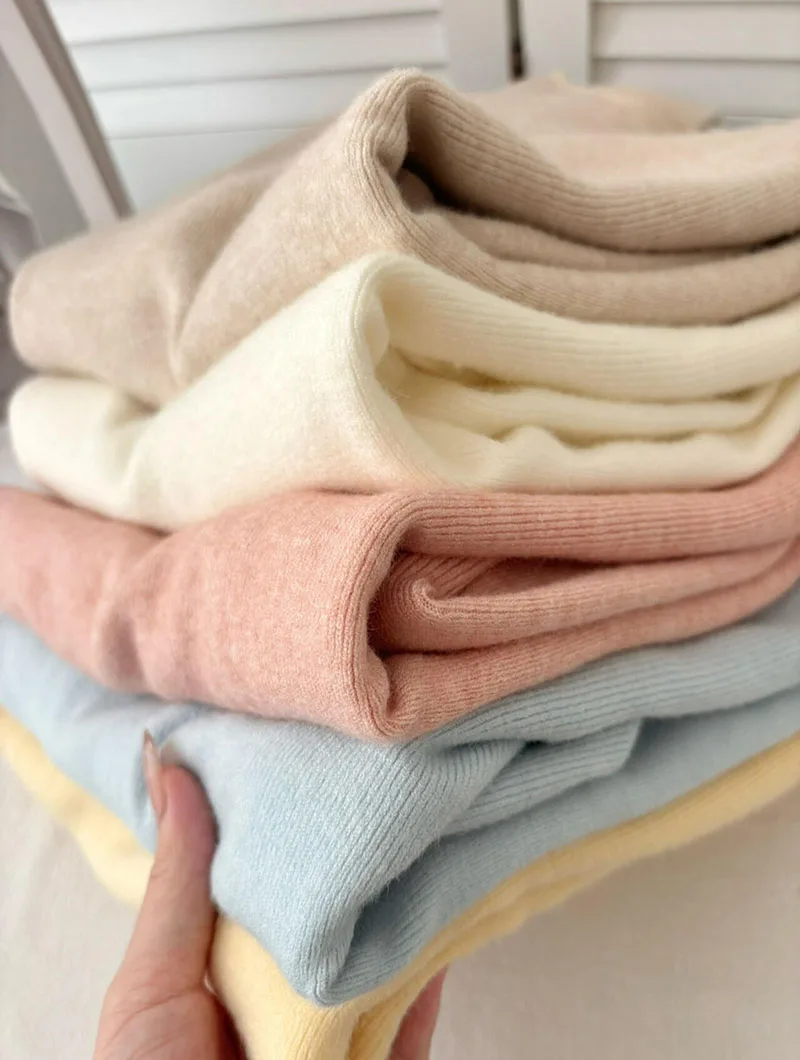 Damen Halbrollkragen-Strickpullover Weicher Slim-Fit Langarm-Unterziehpullover Einfarbig Lässiger Herbst-Winter Basis-Pullover – Detail 10