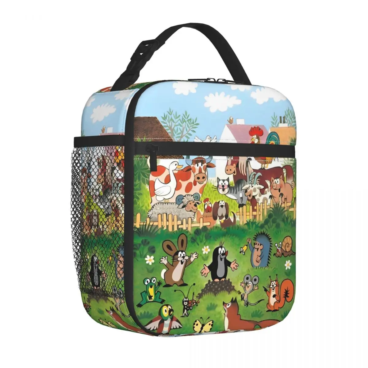 The Little Mole Insulated Lunch Bag Portable Cartoon Friends Together Lunch Container Cooler Bag Tote Lunch Box Bento Pouch