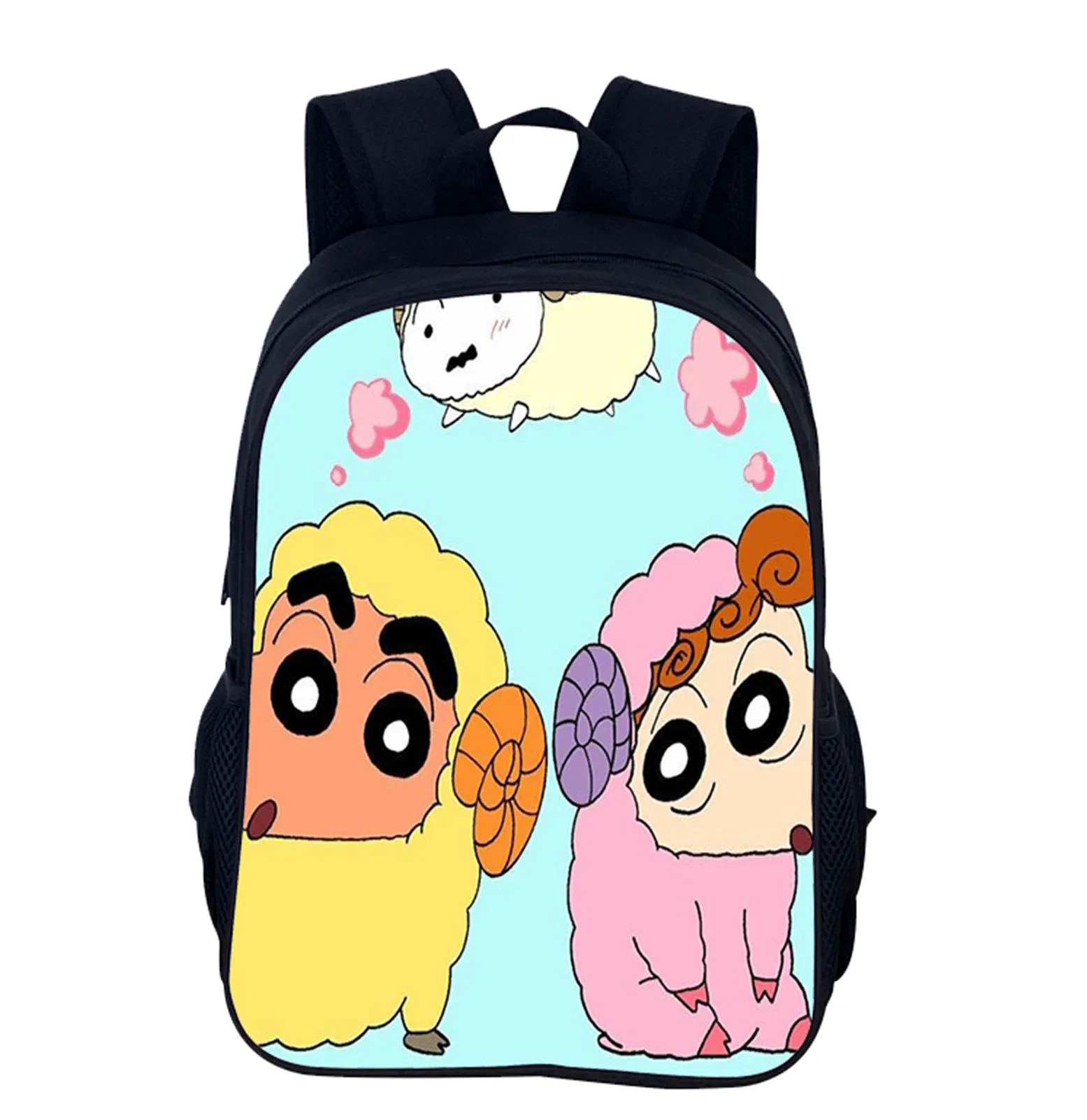 Crayon Shin-chan Canvas Cartoon Backpack,Elementary Kids Classic Bookbag Cute Daypack for School Travel