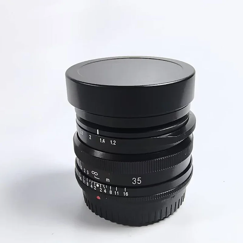 for VOIGTLANDER  NOKTON 35mm F1.2 & 23mm F1.2 X Mount Metal Square Lens Hood With Metal Cap