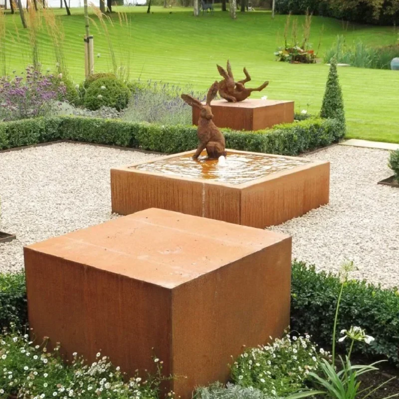 تخصيص سقوط المياه المعدنية المصنوعة يدويًا من كورتين الصلب والنافورة بجودة عالية وسعر منخفض #3