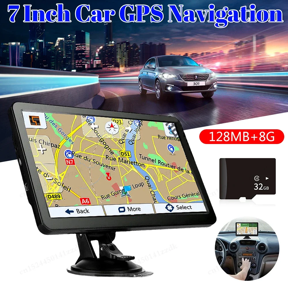 7 بوصة خرائط السيارات نظام الملاحة للسيارات العالمية لتحديد المواقع الملاح شاحنة SAT NAV تذكير صوتي 256 ميجابايت + 8 جرام ملحقات شاشة تعمل باللمس #2