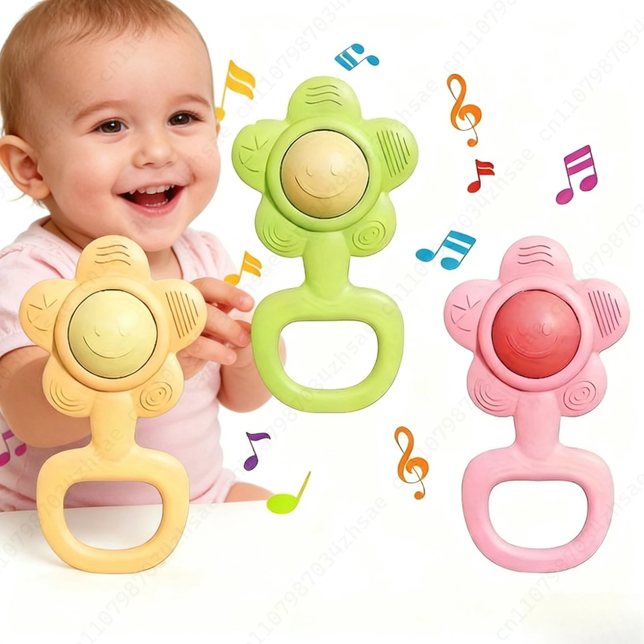 ของเล่นเขย่ามือรูปดอกไม้สำหรับเด็กทารก ของเล่นเขย่ามือแบบมีเสียง ของเล่นกัดได้ ของเล่นเสริมพัฒนาการทางประสาทสัมผัส ช่วยเสริมการมองเห็นและการได้ยิน ของขวัญสำหรับเด็กทั้งชายและหญิงในโอกาสวันเกิดและวันหยุด