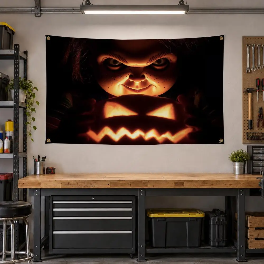 Horror Chucky Killer Doll Flags Personalized Banner Flag Room Dorm Camping Picnic Garage Bar Outdoor Wall Decor