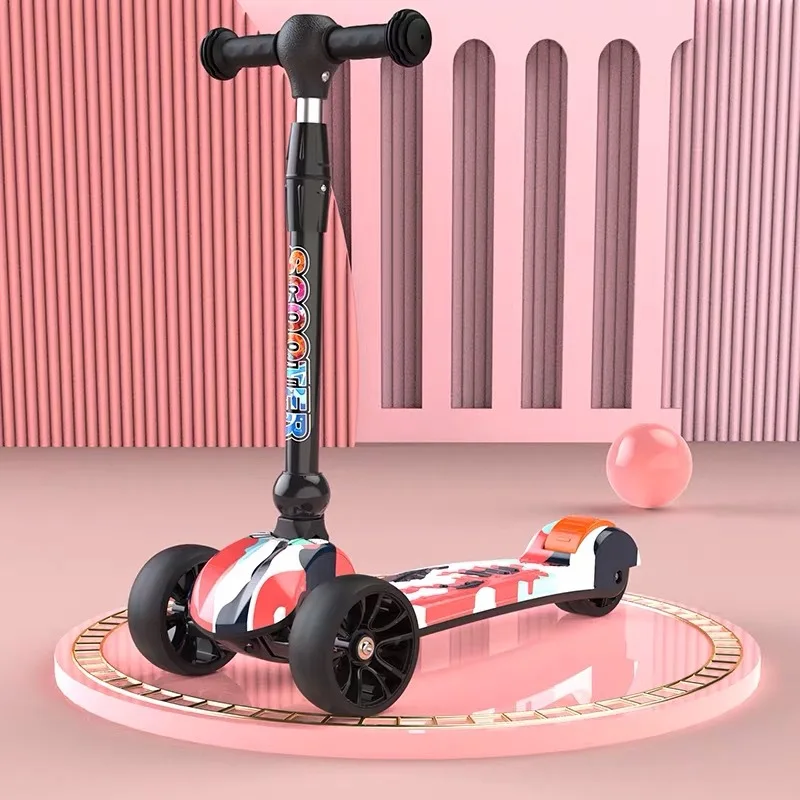 Kinder Im Freien Reise Roller Kostenloser Installation von One-taste Falten Drei rädern Roller 3-12 Jahre alte Baby Schiebe Yo