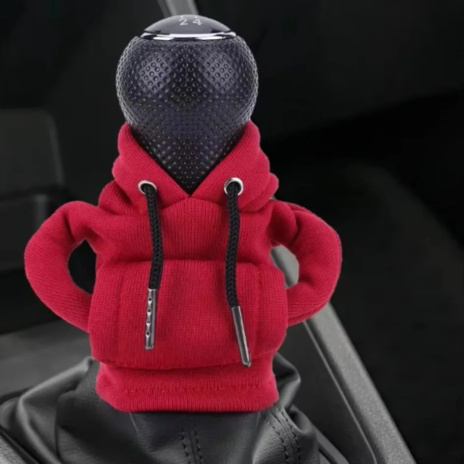 Universal Car Gear Shift Washable Hoodie Cover Decoration Car Shift Lever Handle Kit Creative Funny Car Interior Accessories image 2