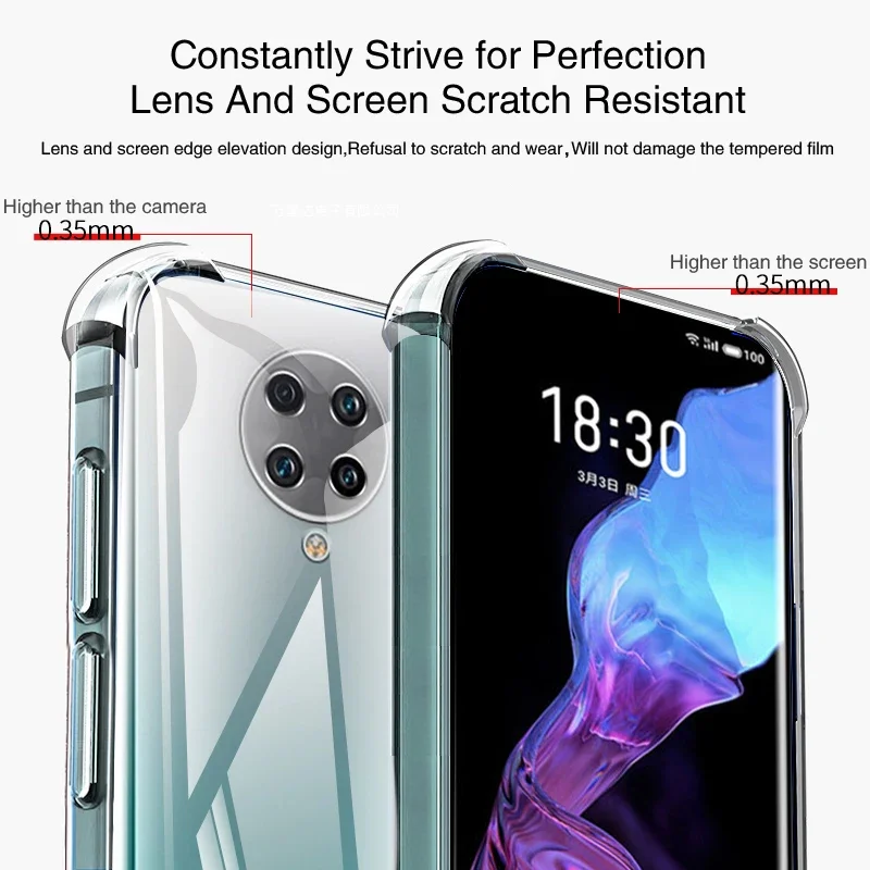 Thickened Airbag Cellphone Case Covers for Xiaomi PocoF2 Poco F2 Pro F2Pro 5G Scratch Resistant Anti Drop Corners Bumper Housing