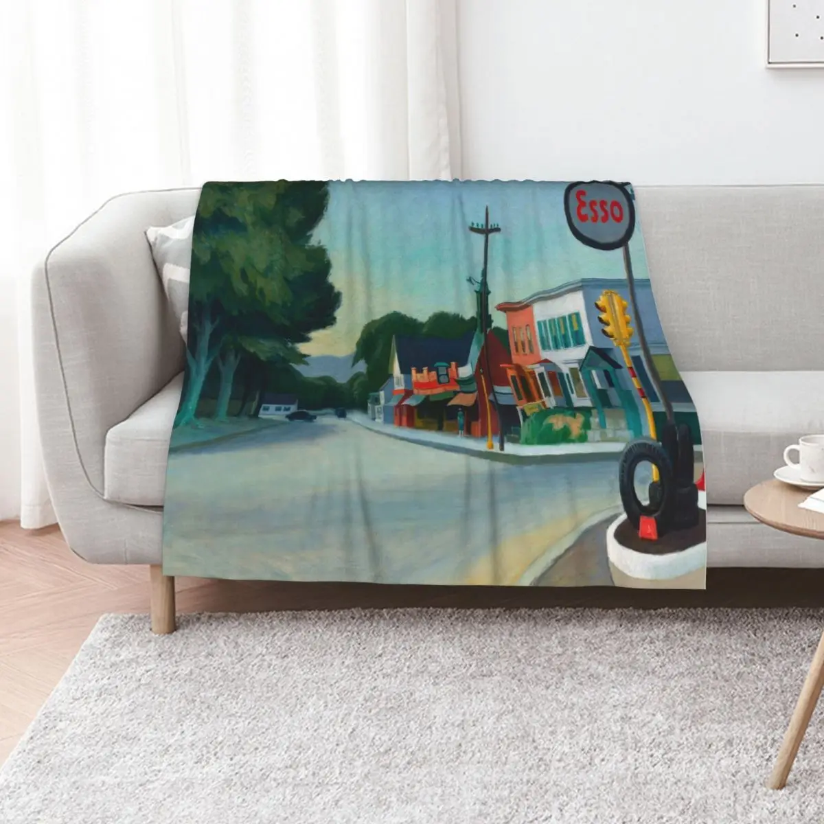 

Edward Hopper - Gas station, Art reproduction Throw Blanket Stuffeds Decorative Beds Camping christmas decoration Blankets