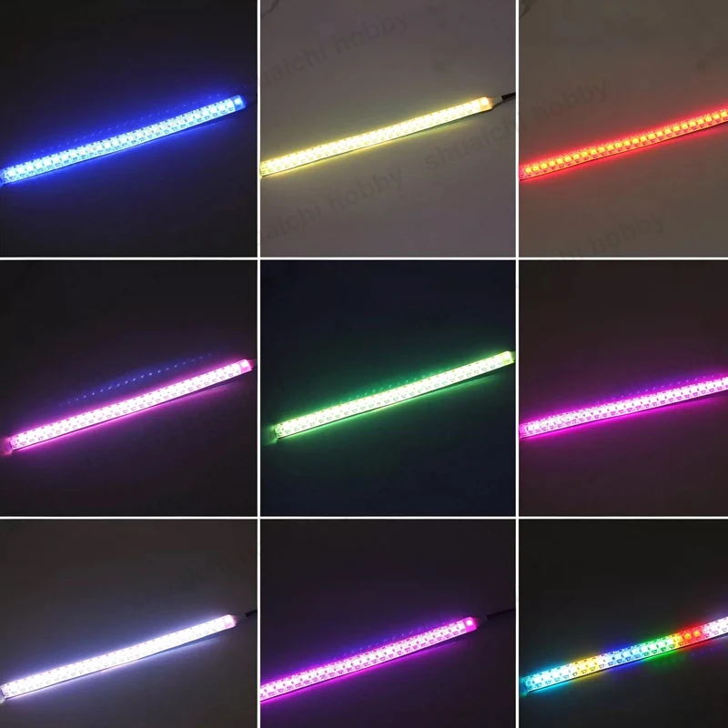 1PCS 5-6V RC Light Strip 5mm 12mm Width Colorful LED Lights Simulation Horizontal Taillight for Ship Model Dynamic Modification