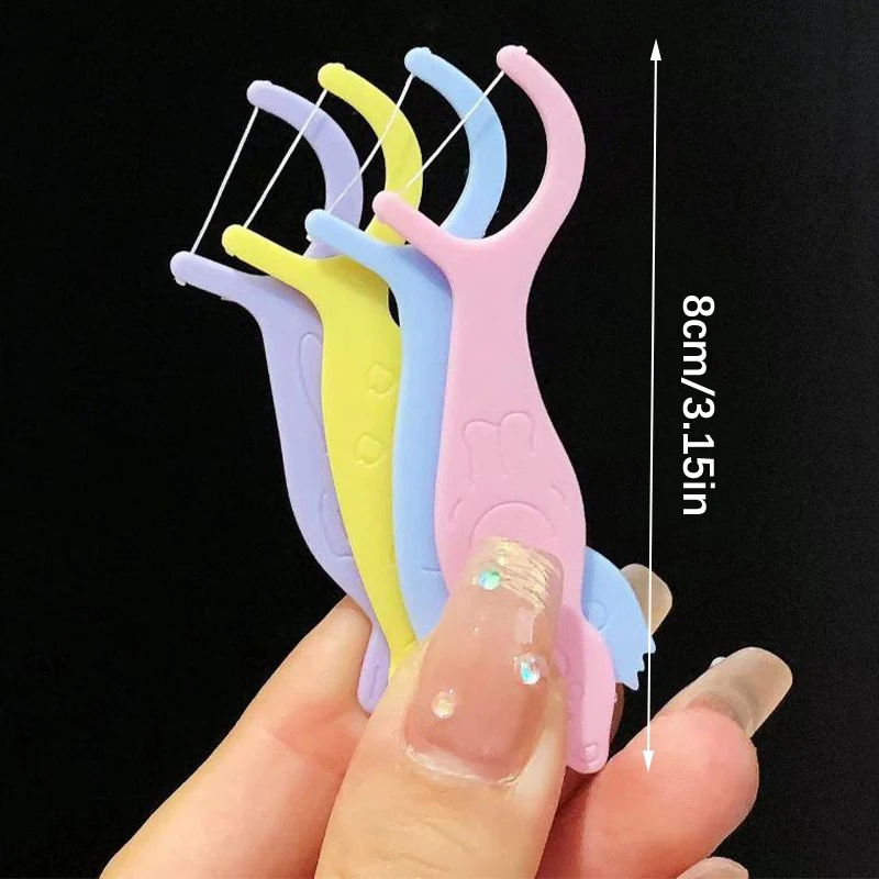 40/60Pcs Cartoon Animal Shape Dental Floss For Children Interdental Floss Oral Hygiene Clean Tool Portable Toothpicks Oral Care