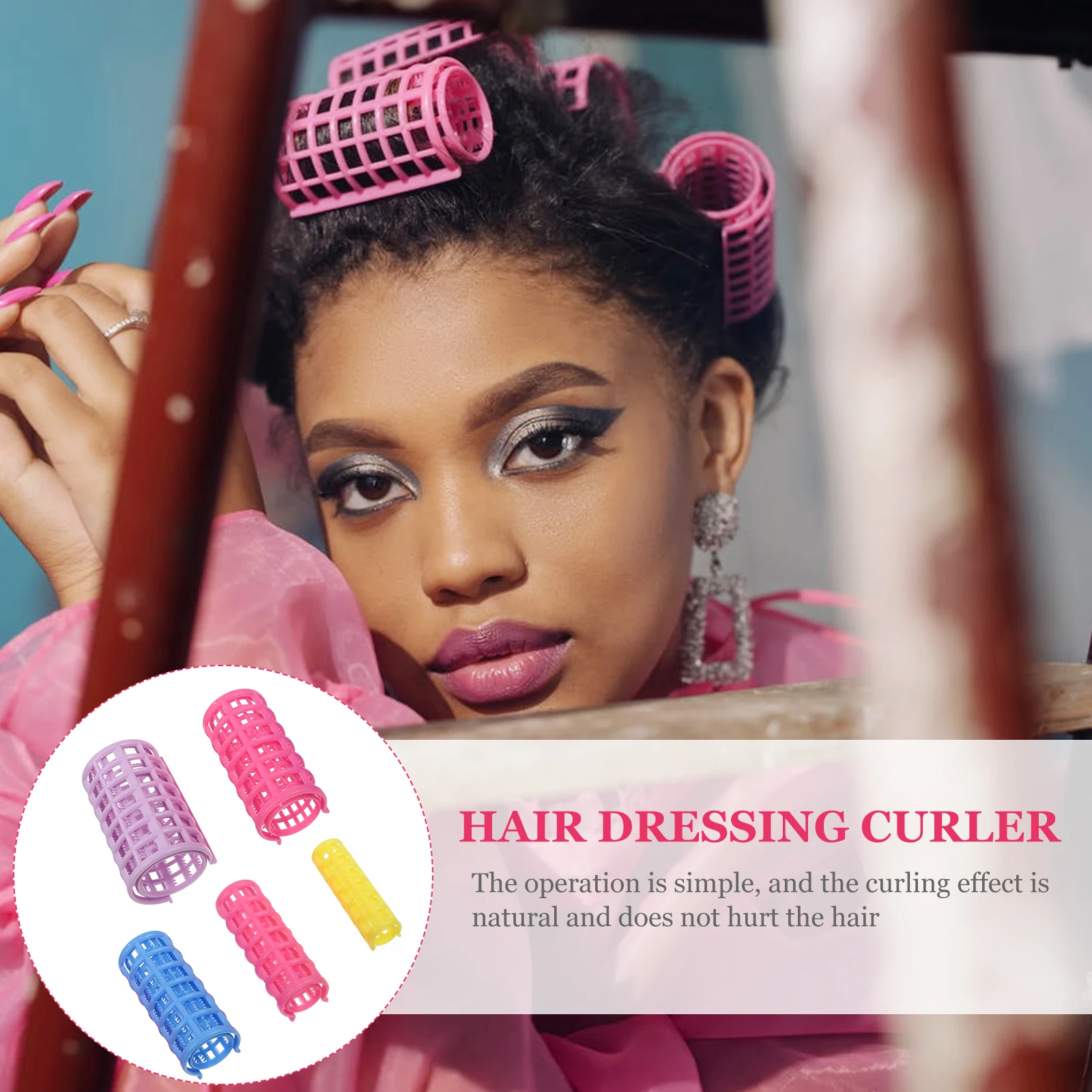 

50pcs Diy Hairdressing Self Grip Hair Roller Plastic Lightweight Durable Compact Easy Clean Portable Replacement Gift For