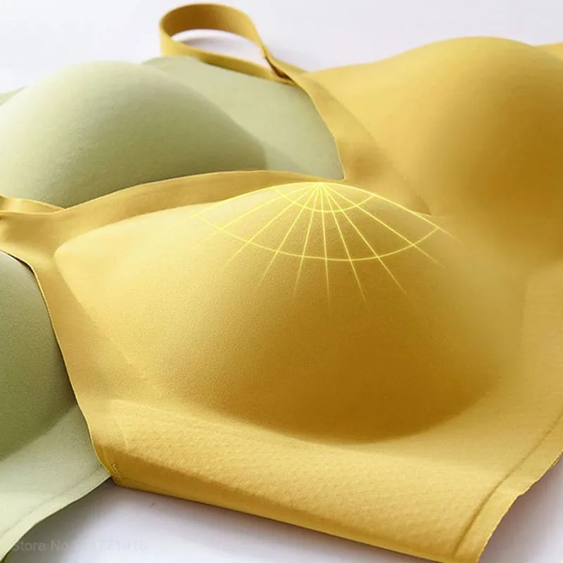 Youpin Thai Latex Bra ผู้หญิง Push Up ยืดหยุ่นไม่มีรอยต่อ Bras ชุดชั้นในสตรีรวบรวมหญิง Intimate สบาย Bralette