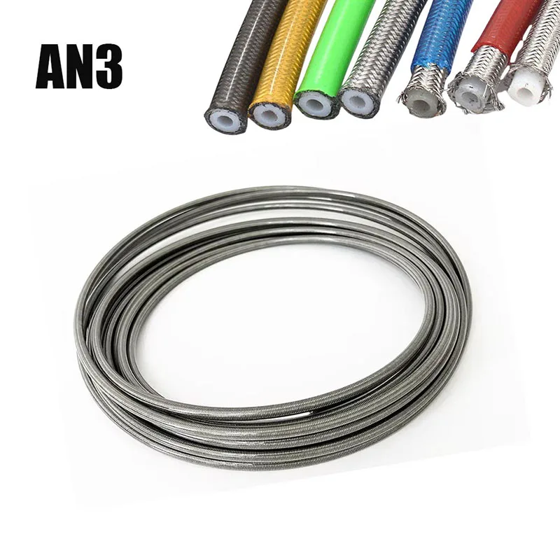 AN3 Steel Wire Weaving Brake pipe Reinforced Hydraulic Clutch Oil Hose Motorcycle Auto Tubeflexible  Disc Brake Hose ID:3.2mm ﻿